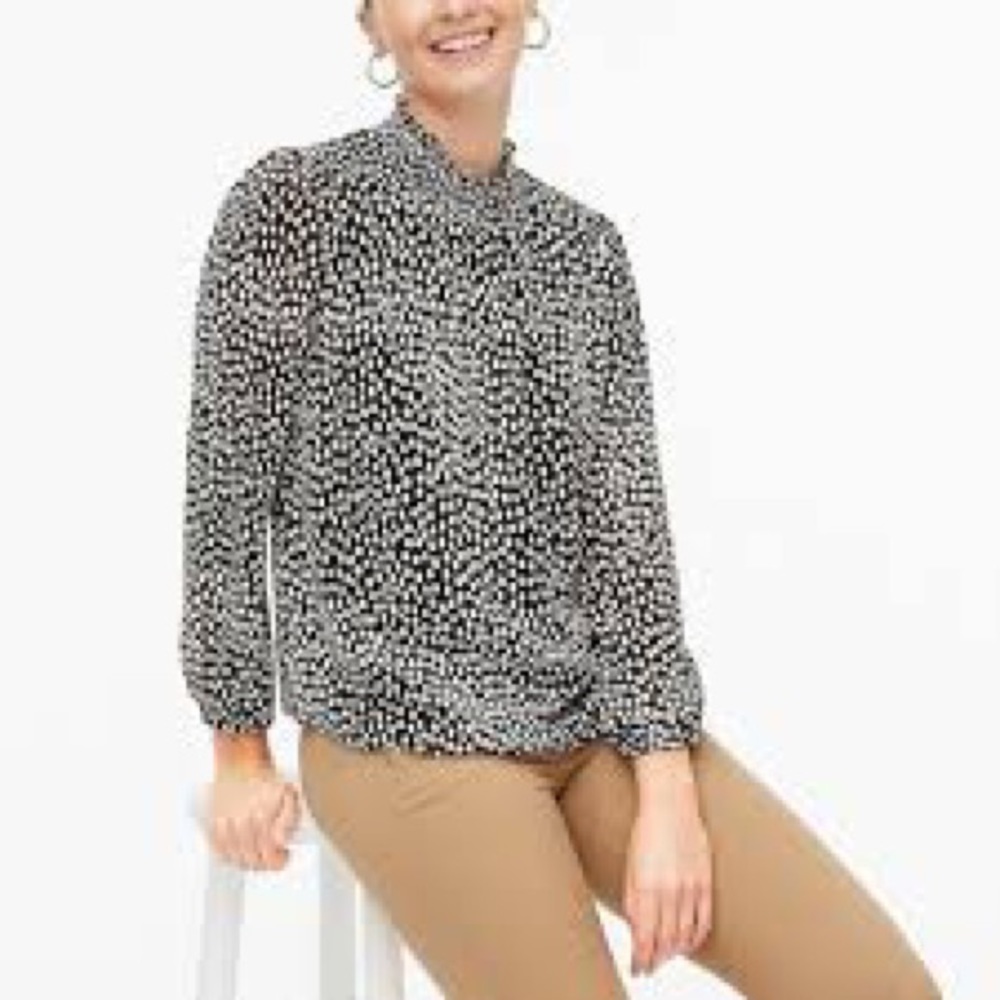 J Crew Mock-neck Blouse